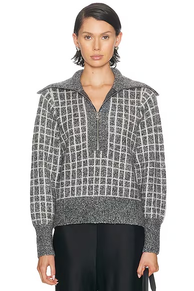 Furley Half Zip Knit Charcoal Marl