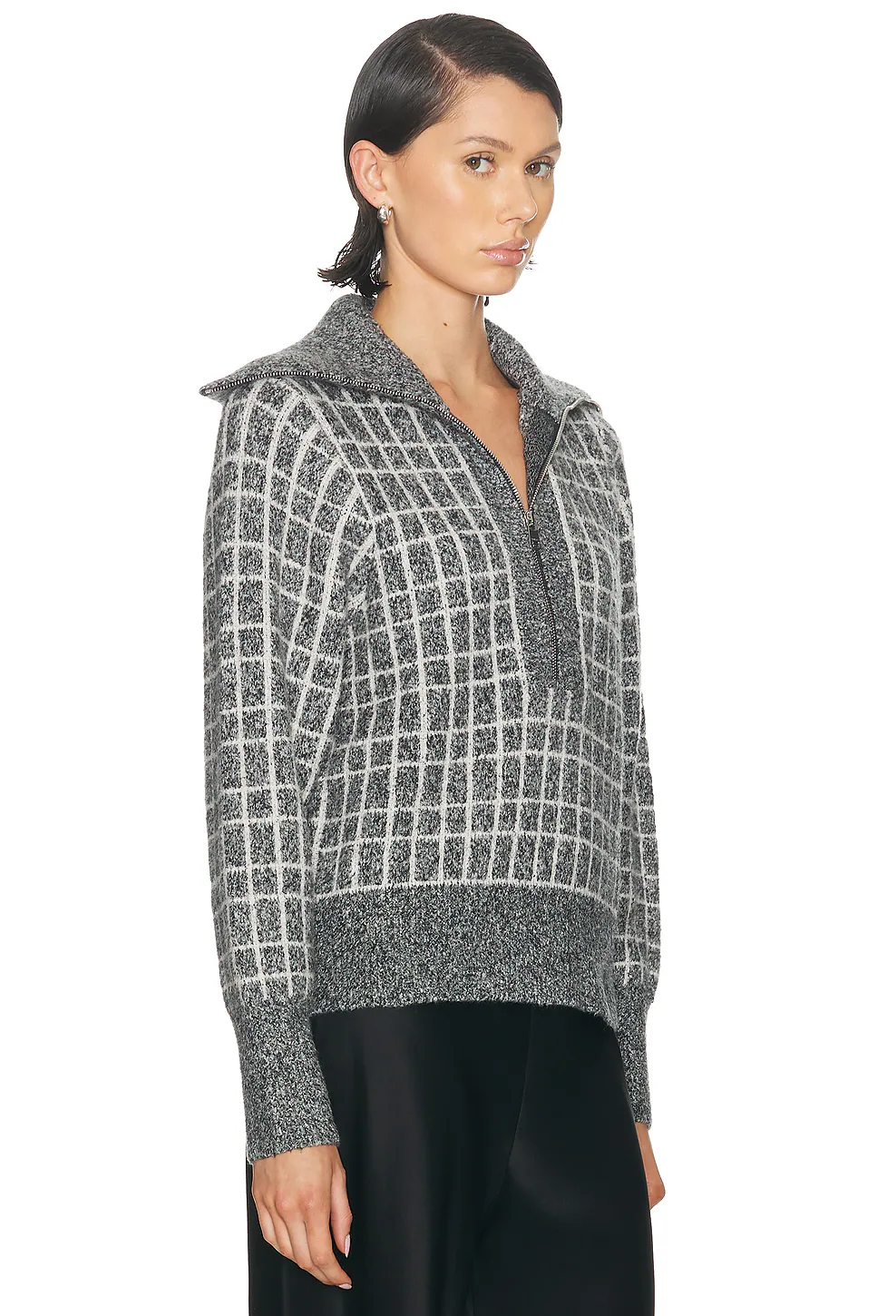 Furley Half Zip Knit Charcoal Marl