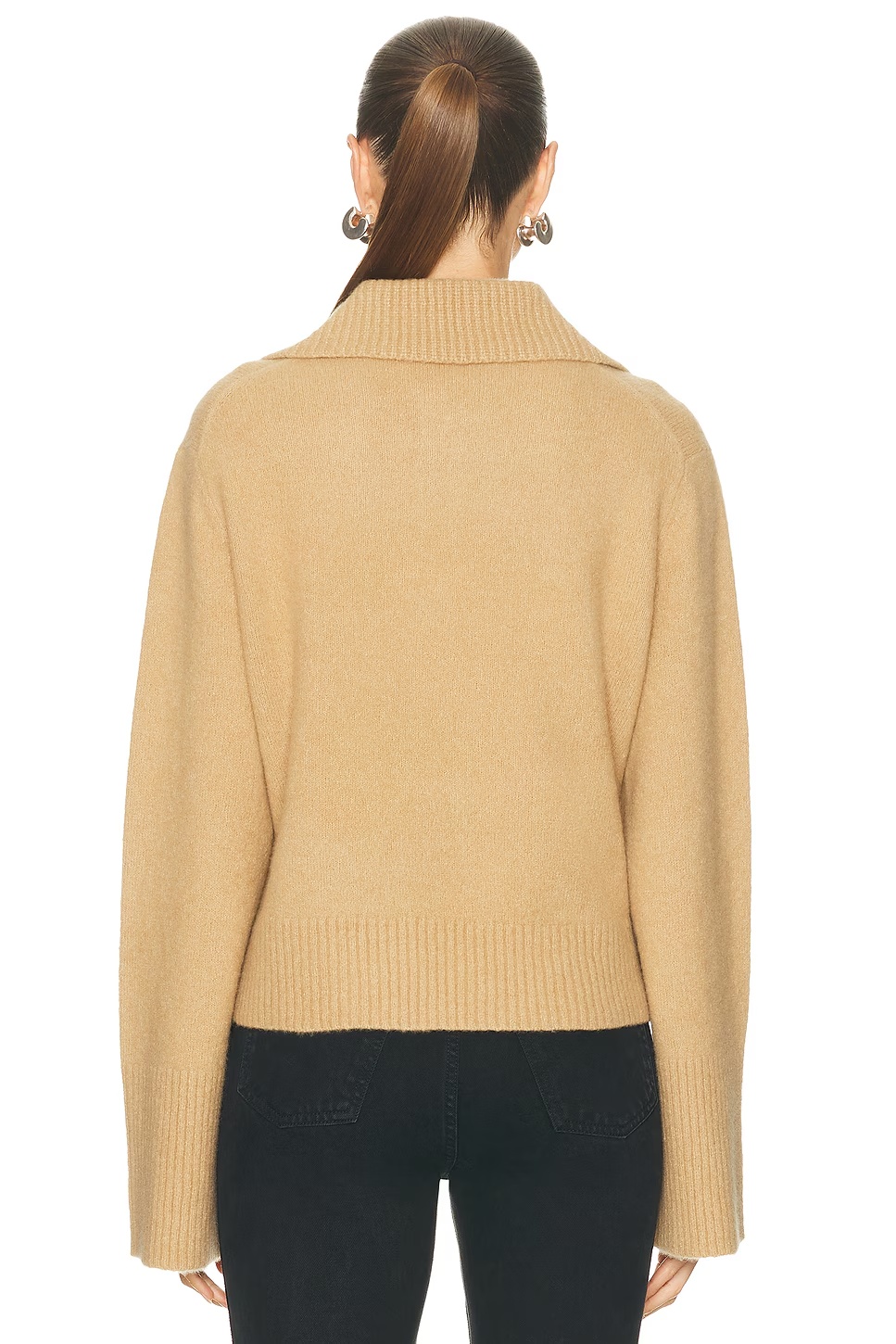 Cashmere Stevie Polo Top Camel