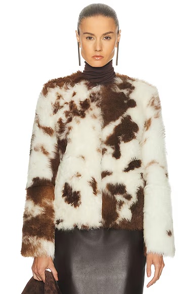 Hypnotic Spot Shearling Jacket Cream