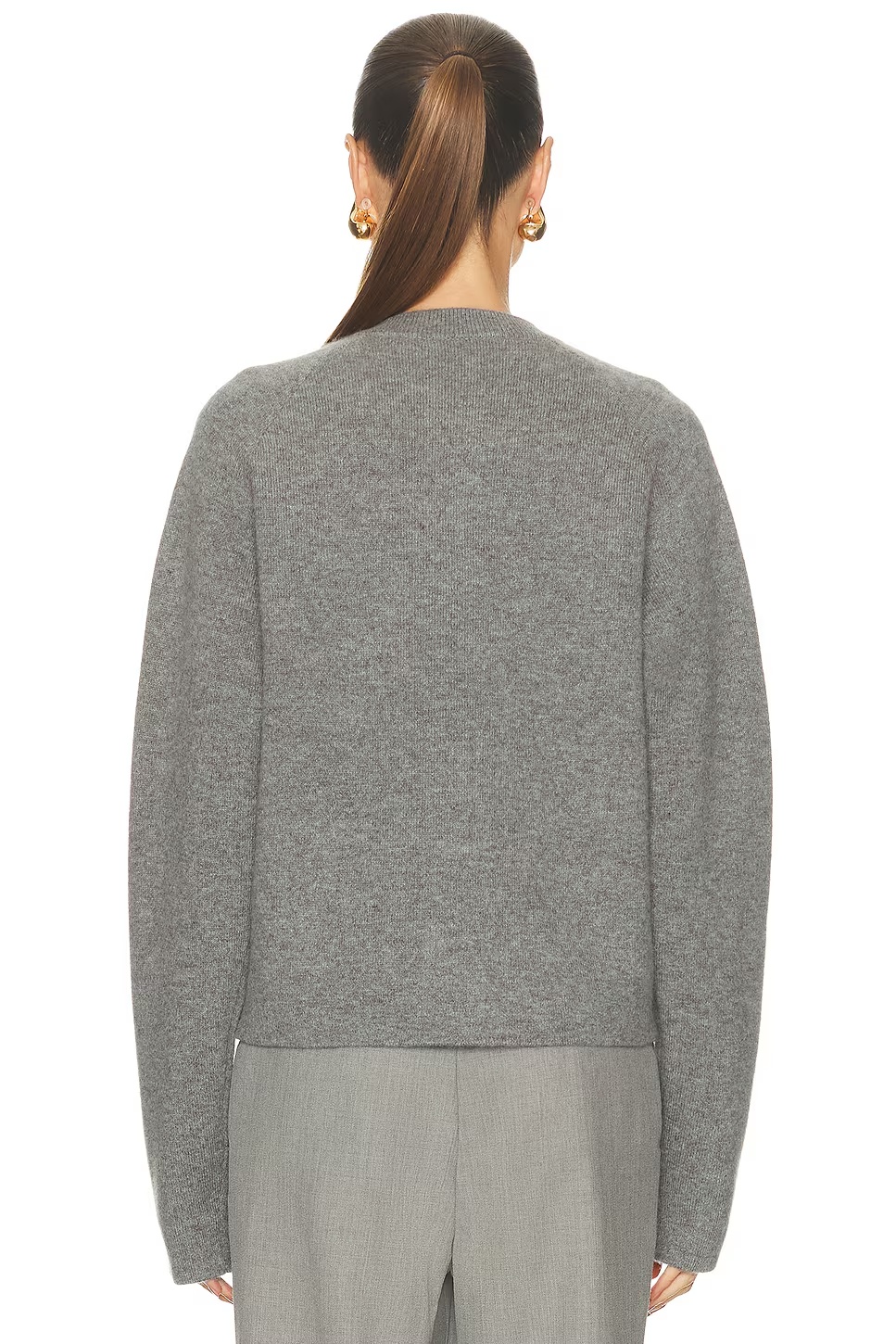 Hammered Button Cardigan Grey Melange