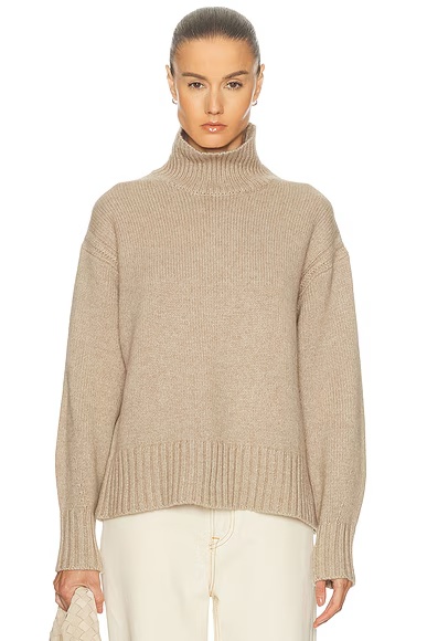 Cozy Turtleneck Sweater Taupe