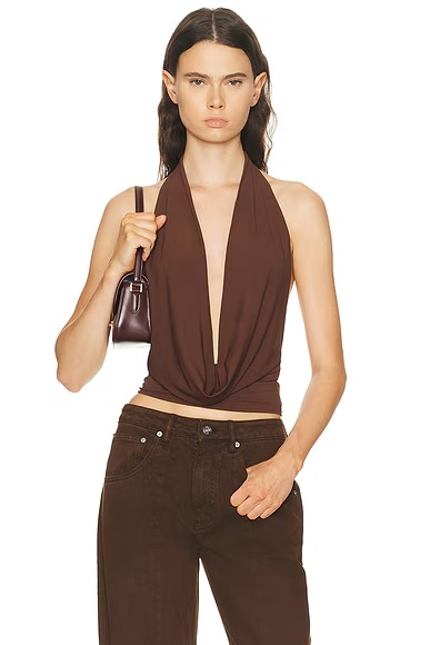Nico Cowl Halter Top Chocolate