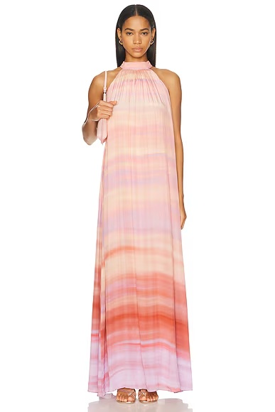 Back Tie Maxi Dress Multi