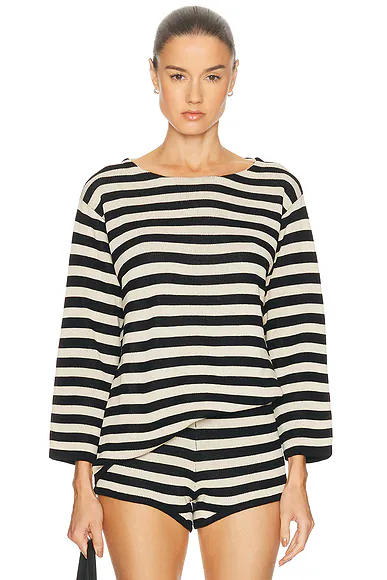 Miles Long Sleeve Top Cream & Black