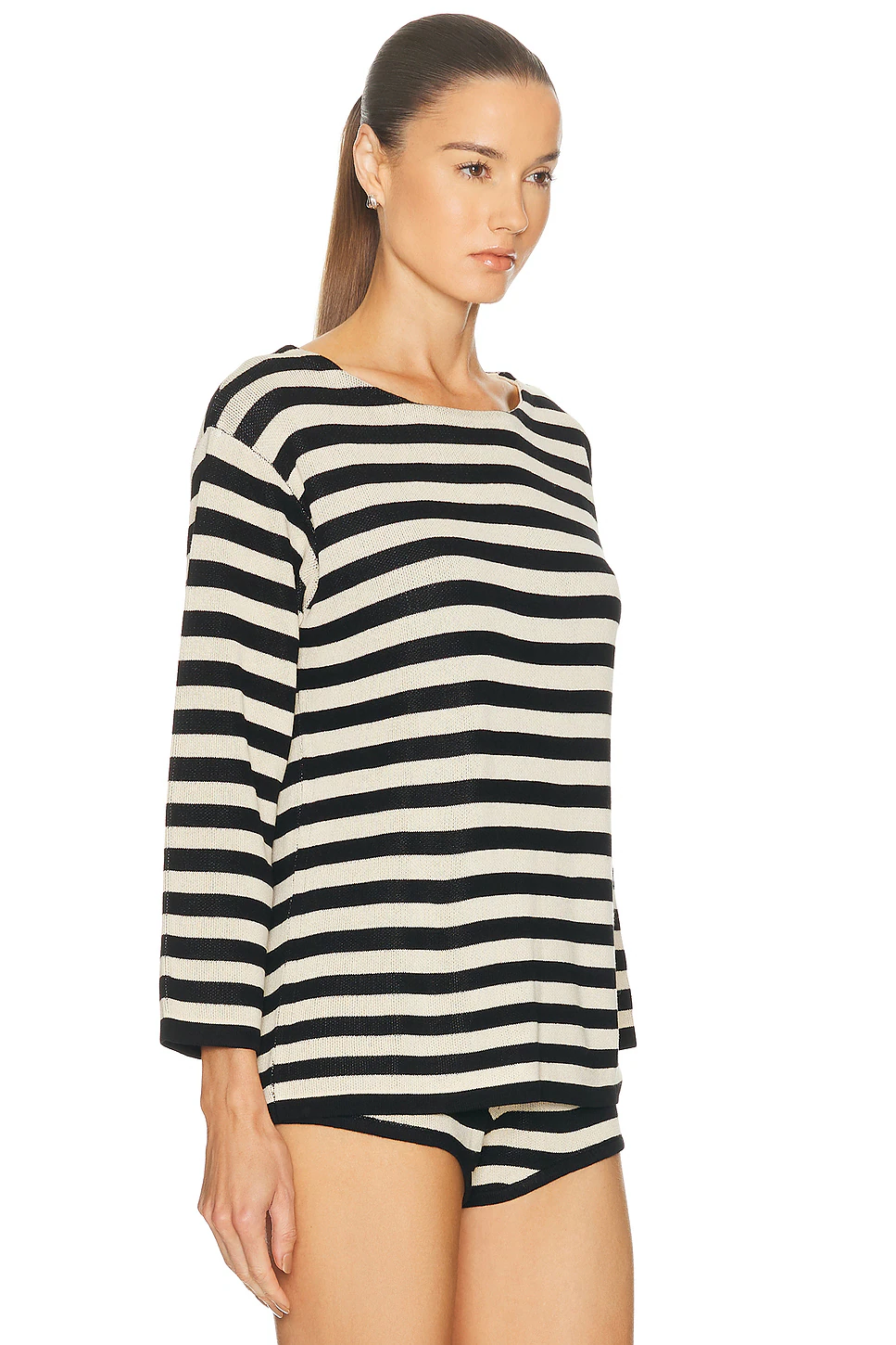 Miles Long Sleeve Top Cream & Black