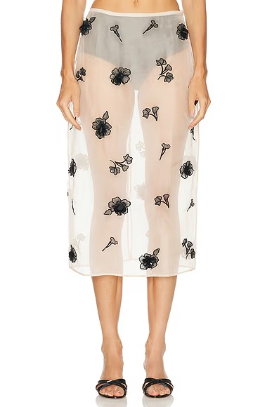 by Marianna Minah Midi Skirt Nude & Black