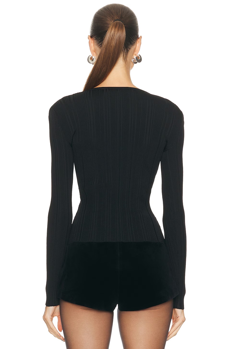 Lace Knit Top Black