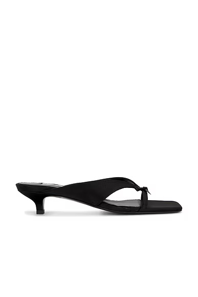Bow Satin Sandals Black