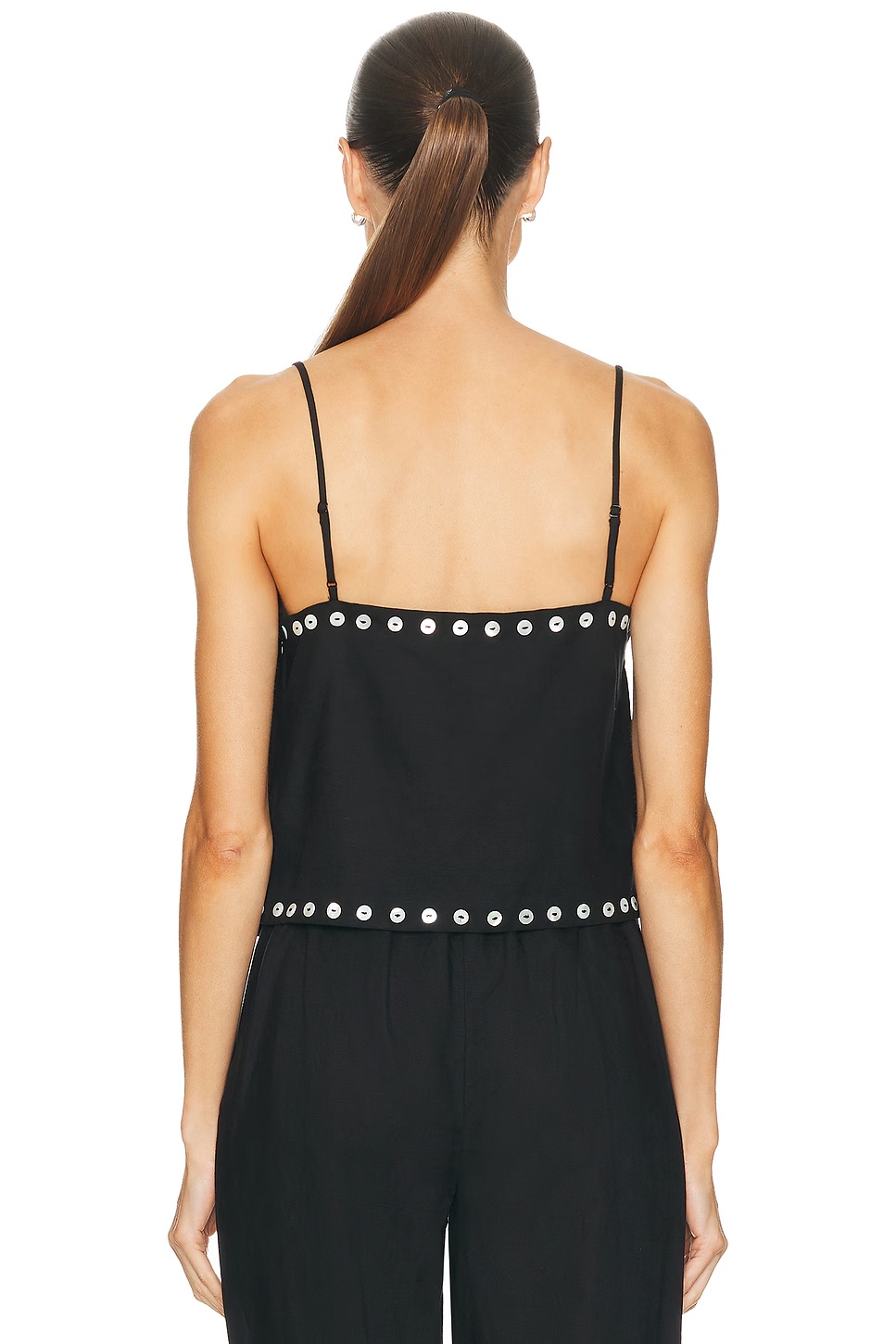 Kirra Linen Tank Top Black