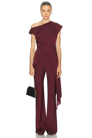 Selena Silk Top Oxblood