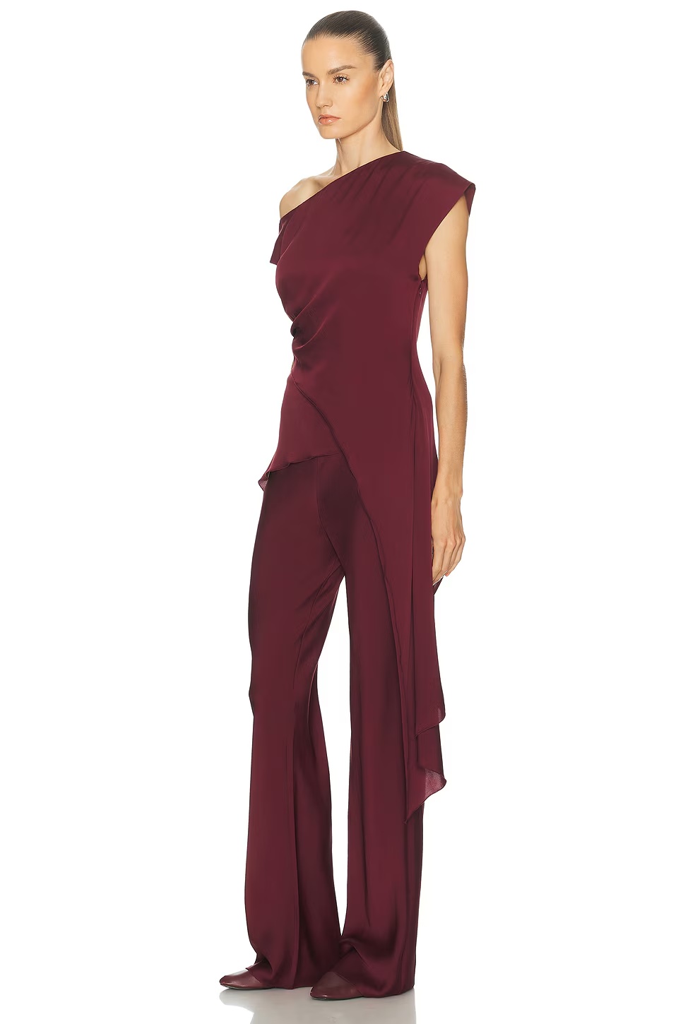 Selena Silk Top Oxblood