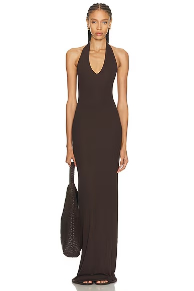 Halter Maxi Dress Espresso