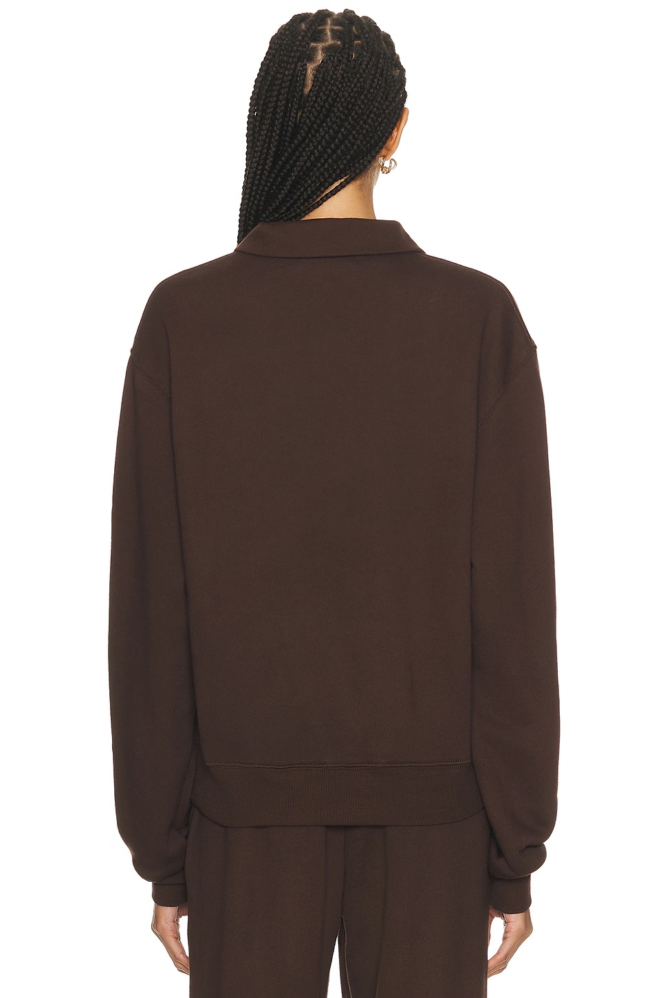 Zip-up Polo Sweatshirt Espresso