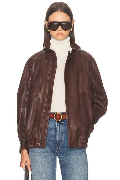 Ariste Fluid Leather Jacket Rich Brown
