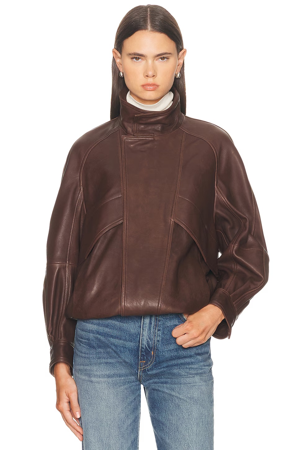 Ariste Fluid Leather Jacket Rich Brown