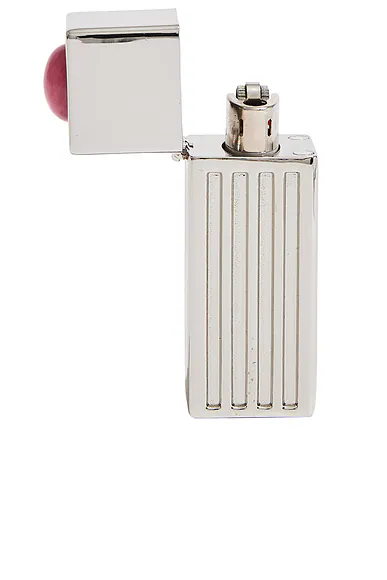 Lipstick Case Lighter Holder Chrome & Gemstone