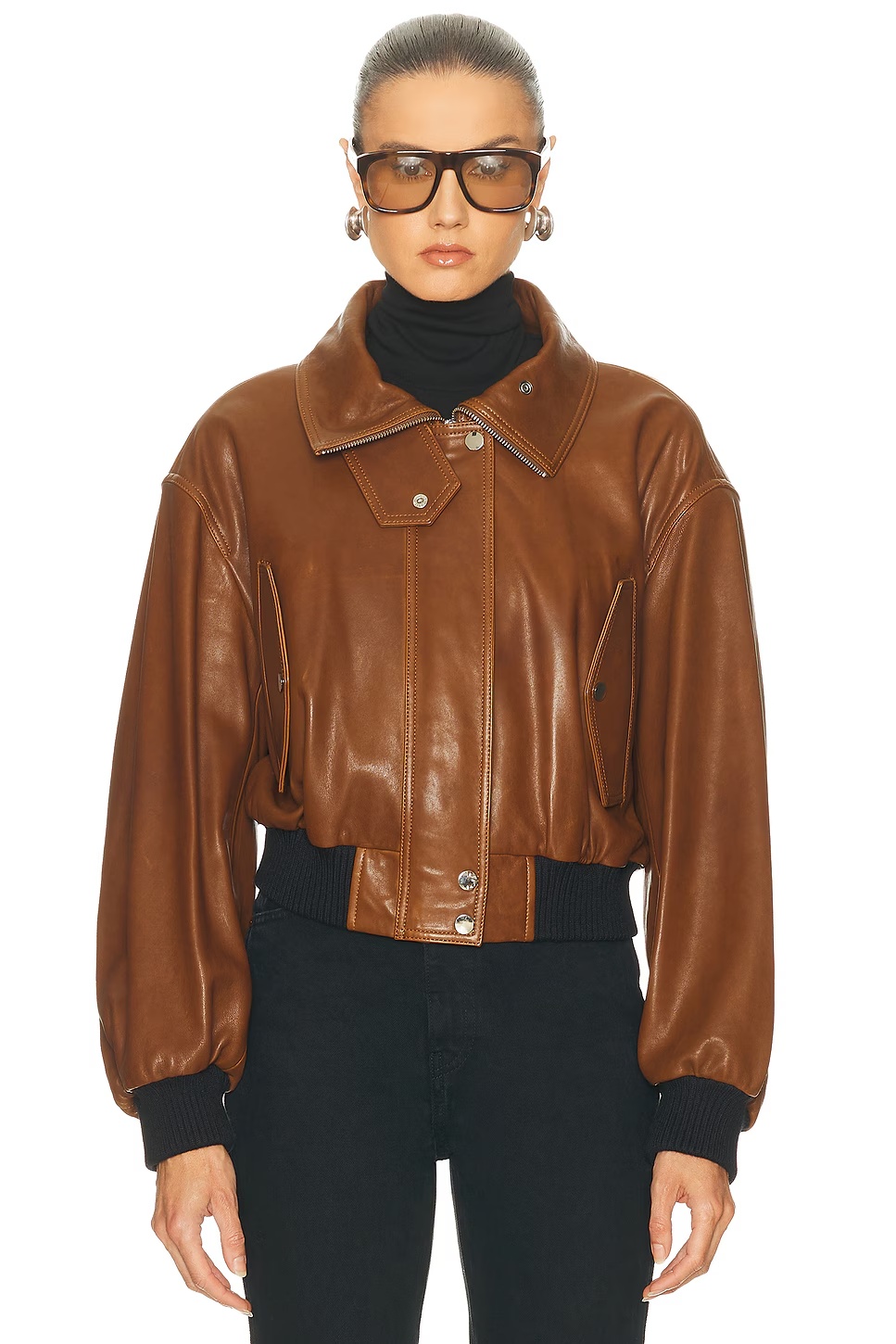 Briar Cropped Bomber Jacket Praline Patina