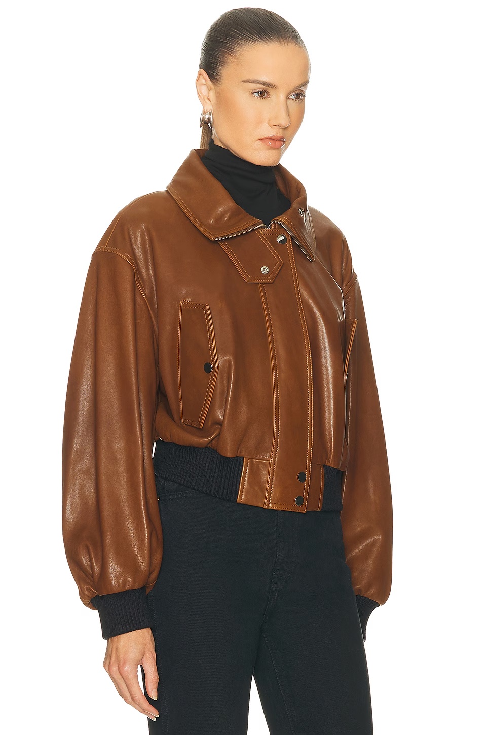 Briar Cropped Bomber Jacket Praline Patina