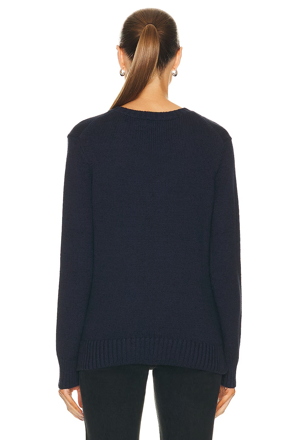 Bear Long Sleeve Pullover Sweater Navy Multi