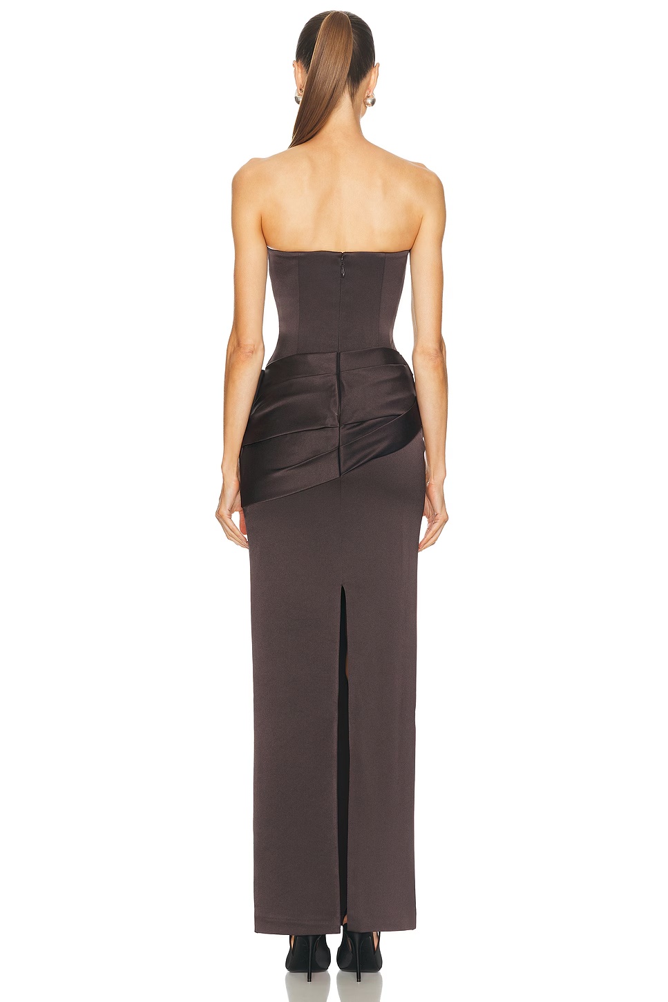 Strapless Curved Corset Drape Column Dress Fig 4 Strapless Curved Corset Drape Column Dress Fig