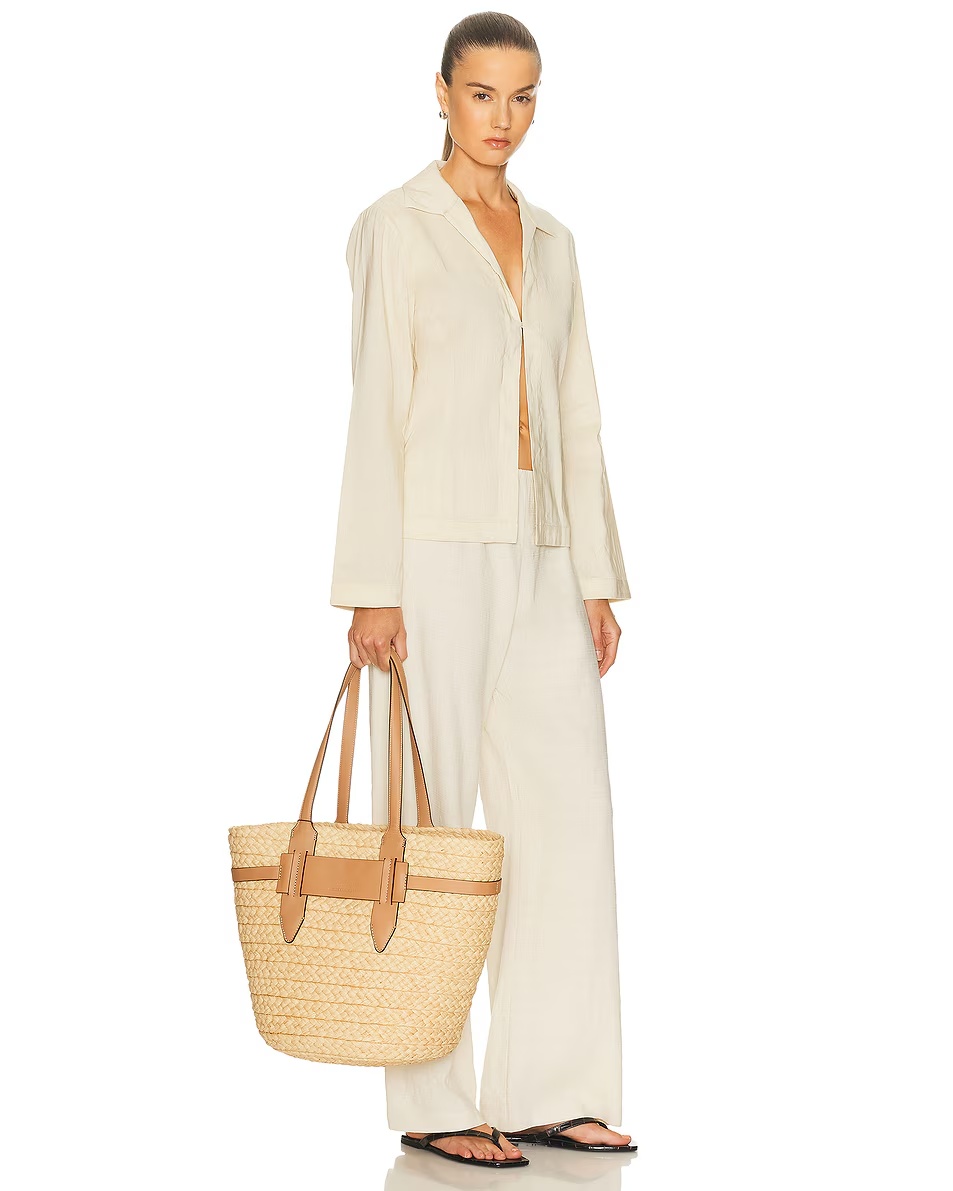 Lipari L Bag Natural & Caramel