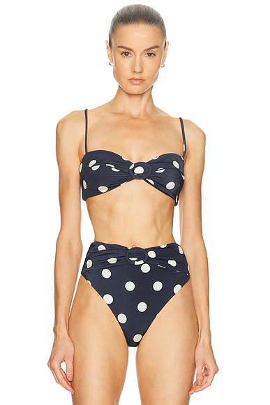 Alouette Bikini Top Small Dot Deep Lake