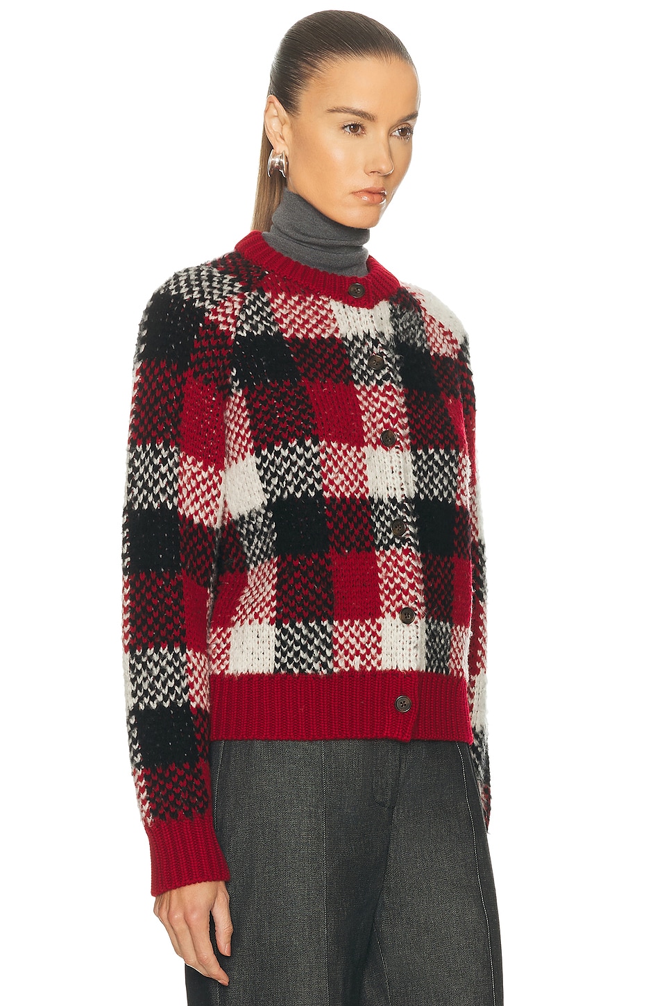 Buffalo Plaid Cardigan Ruby Combo