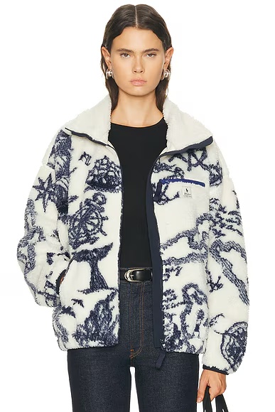 Zip Up Fleece Jacket Winter Cream