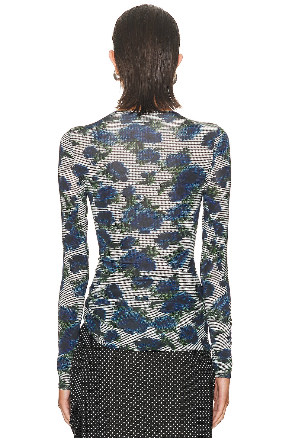 Suspended Ascii Top Print Blue