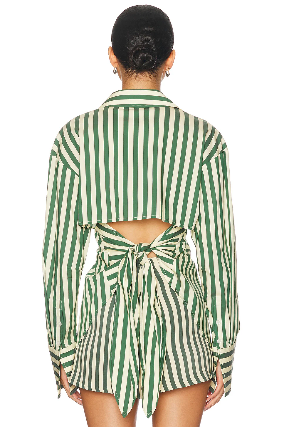 Loch Poplin Button Up Top Gummy Green & Ecru