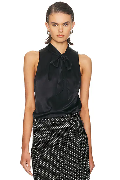 Silk Blouson Bodysuit Black