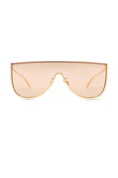 ALAΪA Shield Sunglasses Gold & Brown