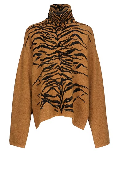 ALAΪA Tiger Sweater Ocre