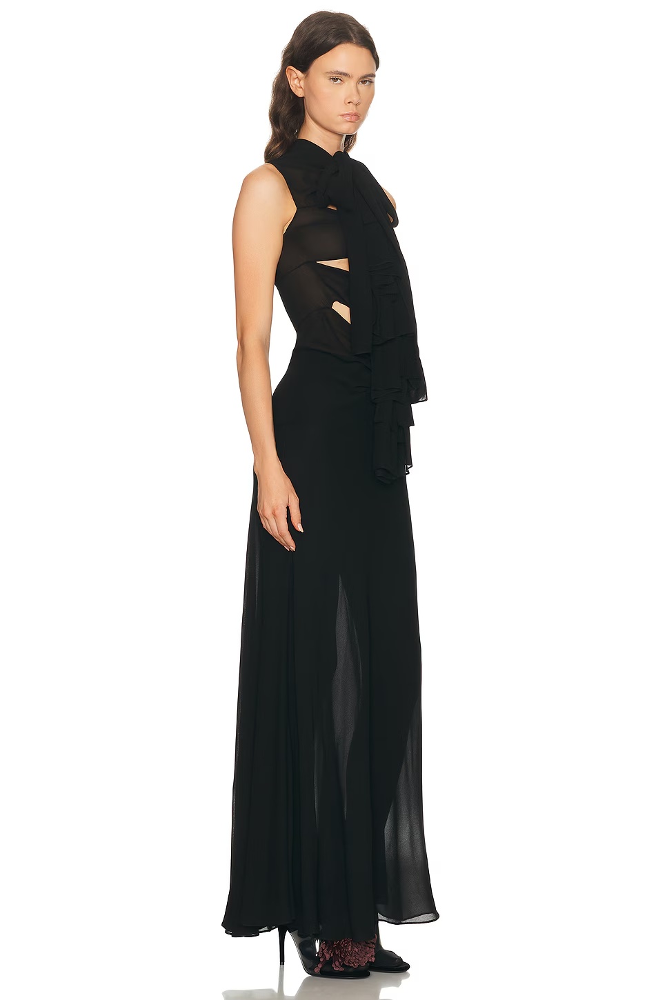 ALAΪA Bow Fit Dress Noir Alaia