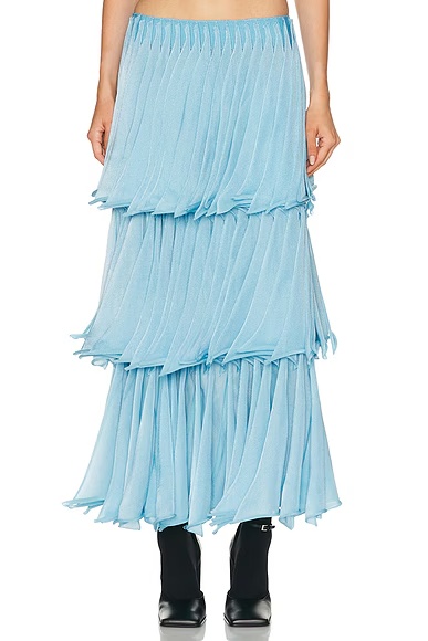 ALAΪA Layered Skirt Bleu Glacier