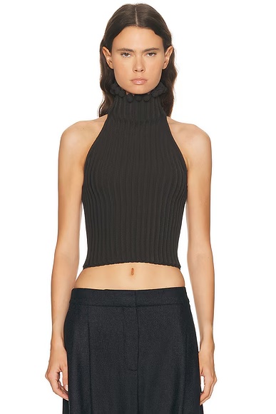 ALAΪA Halter Top Anthracite