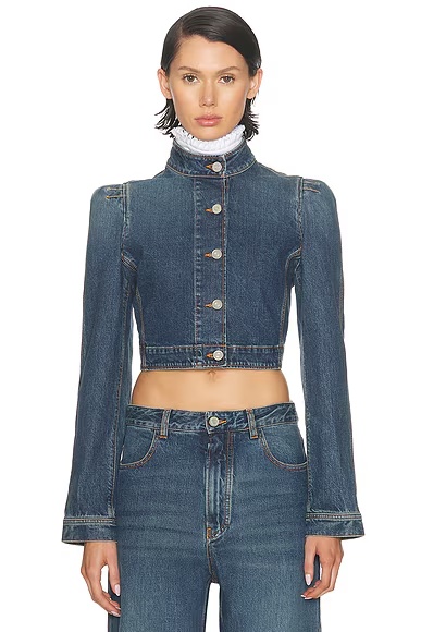 Highneck Jacket Bleu Delave