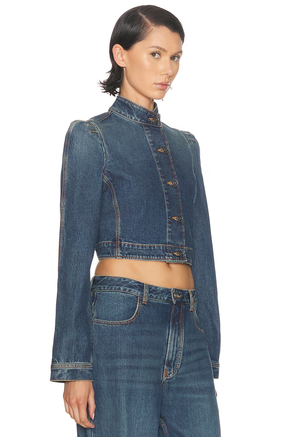 Highneck Jacket Bleu Delave