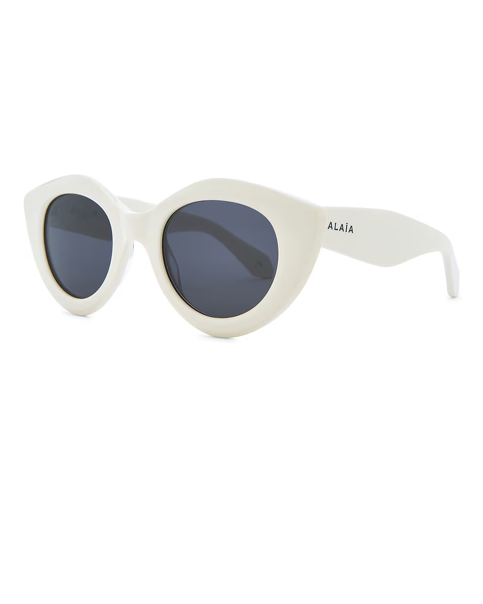 Round Sunglasses White & Grey