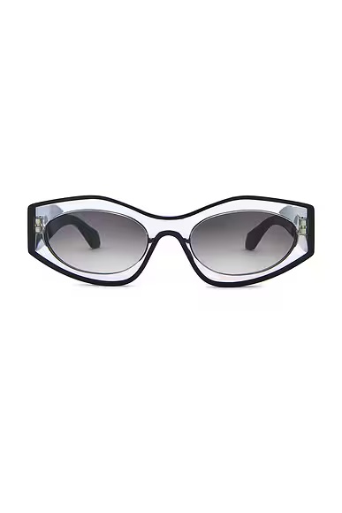 Oval Sunglasses Crystal, Black, & Grey