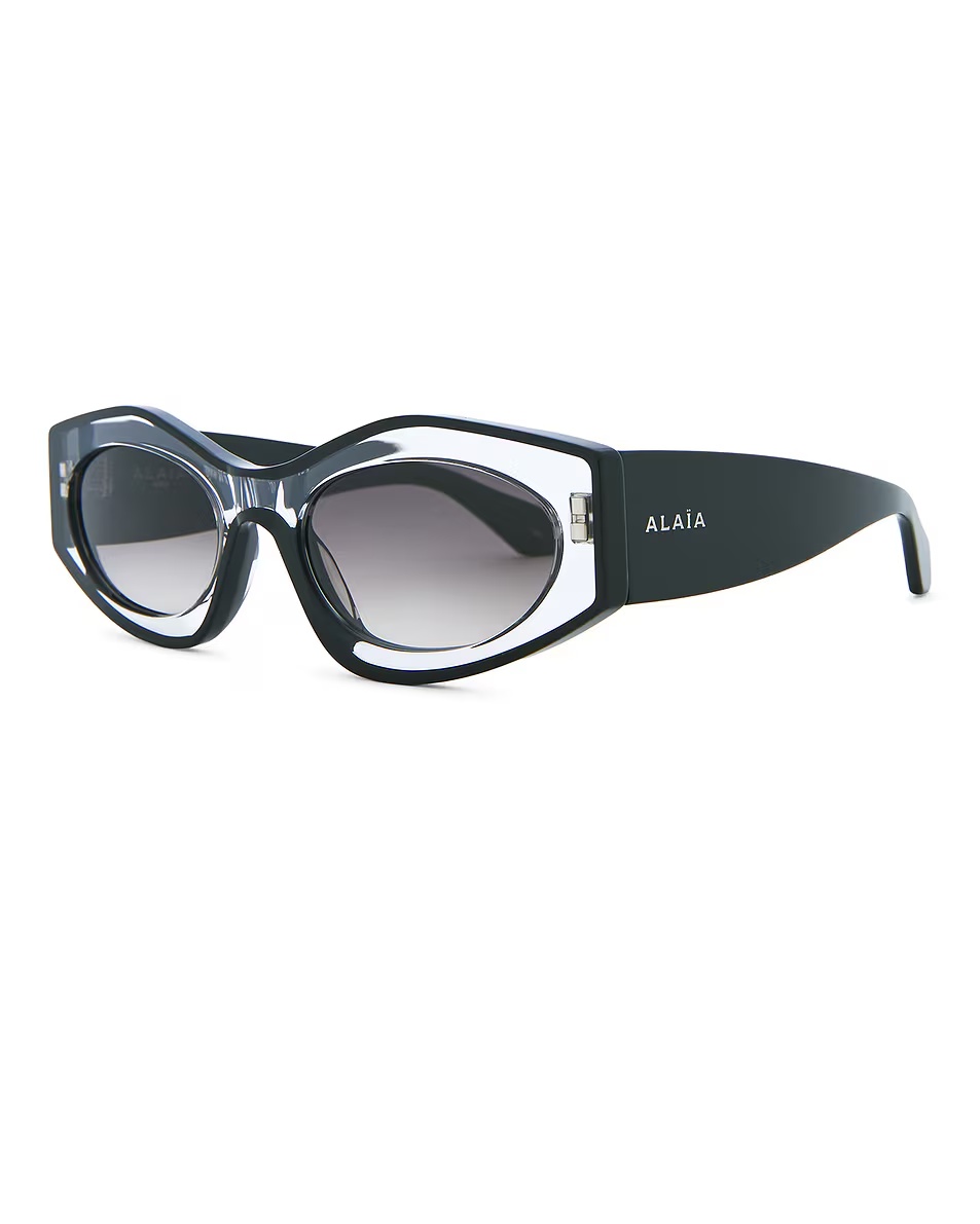 Oval Sunglasses Crystal, Black, & Grey