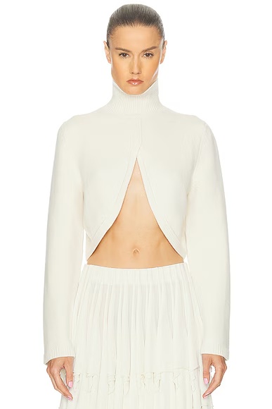ALAΪA Cut-Out Sweater Blanc Naturel