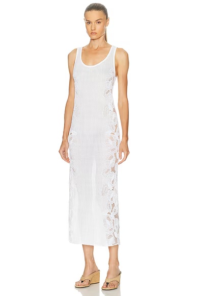 Lace Tank Dress Blanc