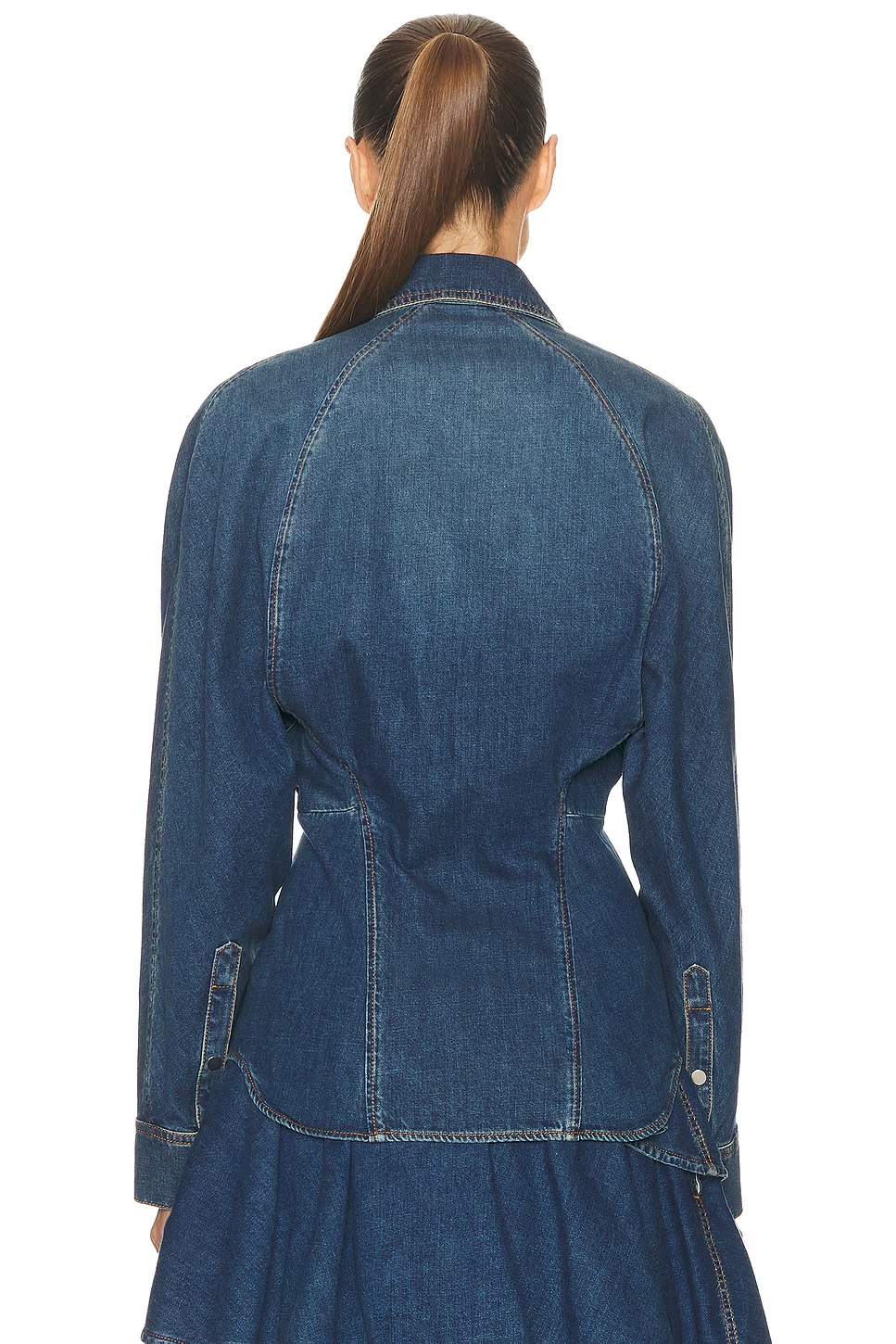 ALAΪA Curved Denim Shirt Bleu Mineral