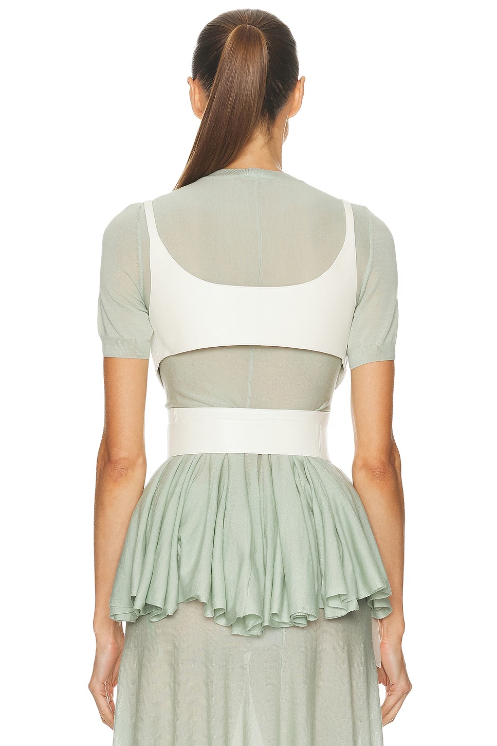 ALAΪA Cross Top Blanc Nacre