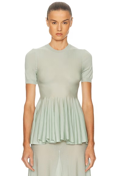 Peplum Top Vert Amande