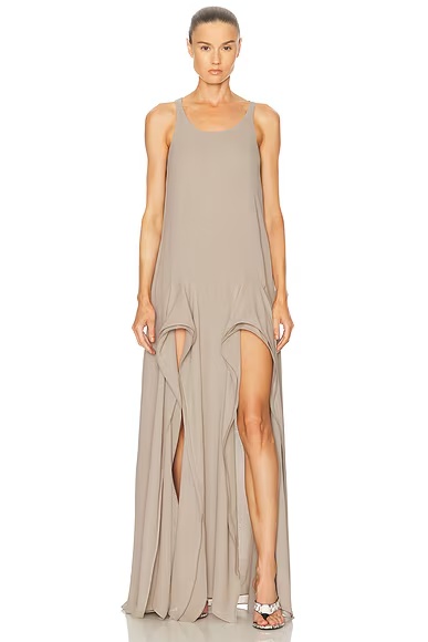 ALAΪA Peek Dress Tourterelle