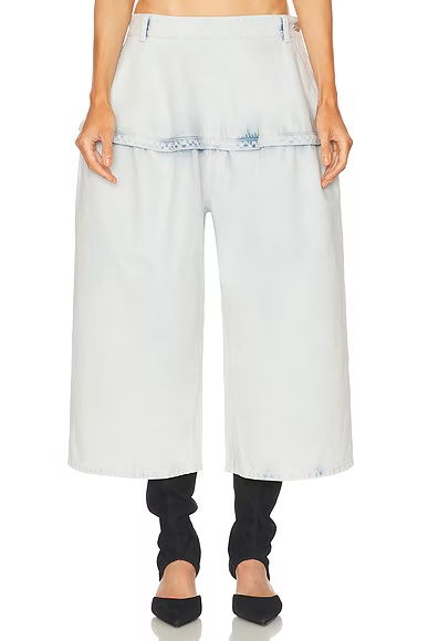 Peplum Bermuda Short Bleu Givre