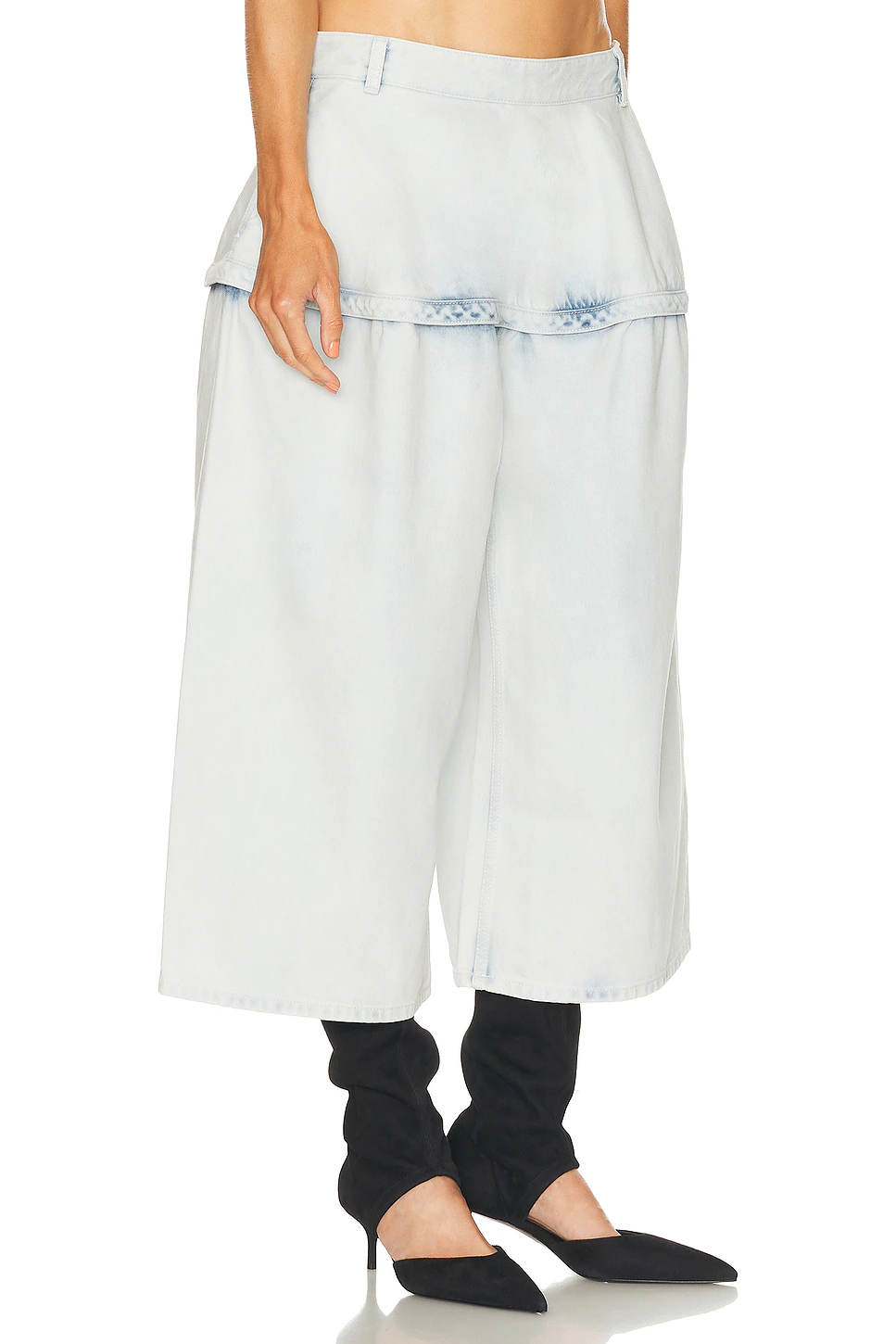 Peplum Bermuda Short Bleu Givre